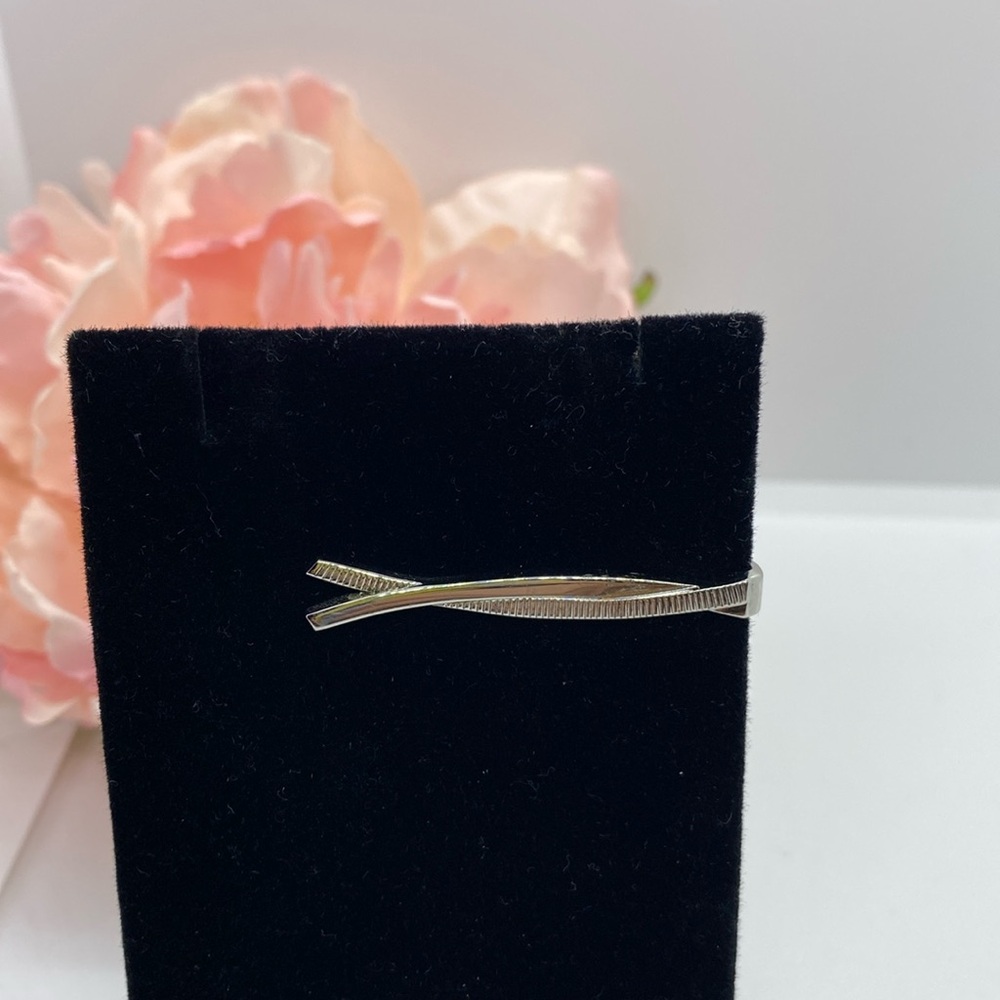 Vintage Swank Stamped Silver Tone Tie Clip